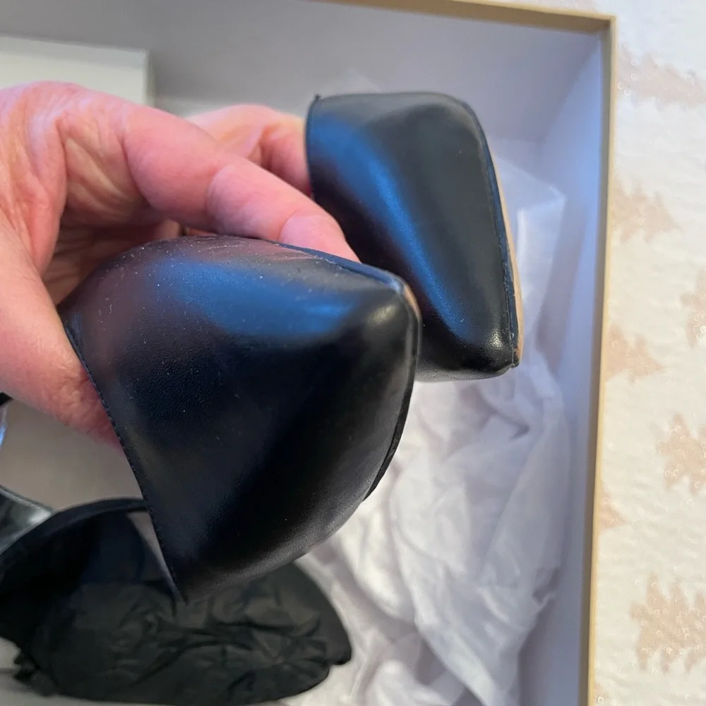 Michael Kors Black Leather Heels with Buckle - Picture 4 of 9